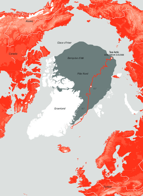 Carte de l'expédition Tara Arctic