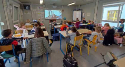 Visioconférence sur l’Antarctique pour une classe de CE1-CE2 à Plouharnel