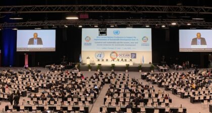 Salle plénière de la conférence des Nations Unies sur l’Océan à Lisbonne